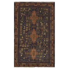 Vintage Baluch Stammes-Teppich in Brown & Blau-Muster von Rug & Kilim