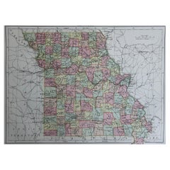 Original Used Map of Missouri, 1889