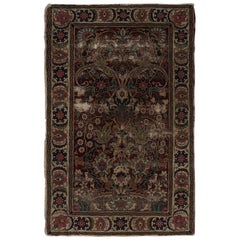 Antique Persian Khorassan Rug in Burgundy with Floral Patterns, from Rug & Kilim