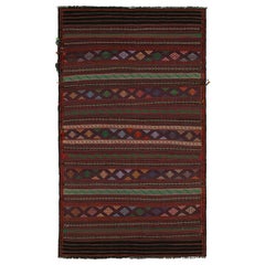 Retro Baluch Tribal Kilim with Colorful Stripes & Motifs, from Rug & Kilim