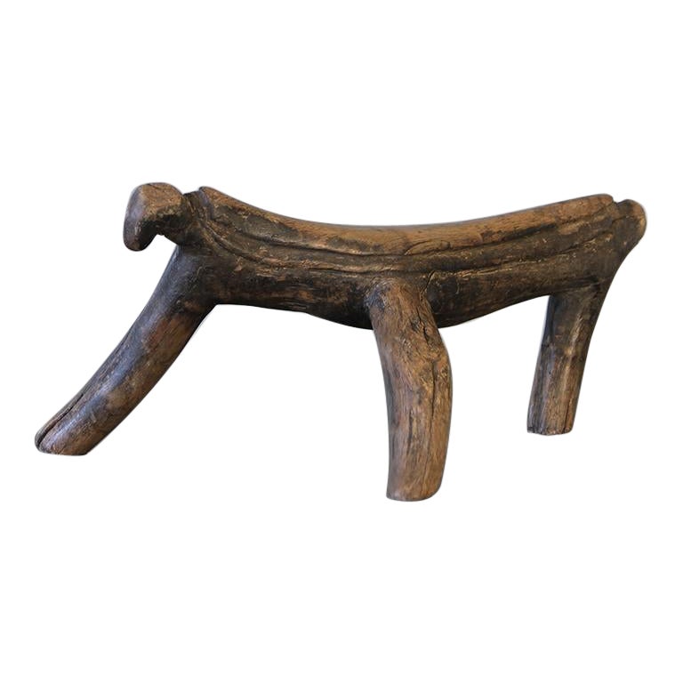  Unique African Armrest Hand Carved Hardwood  For Sale