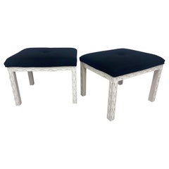Retro Handsome Chippendale style upholstered benches/pair