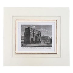 Ciudad de Roma Grabado arquitectónico impreso en Italia, 1816, enmarcado