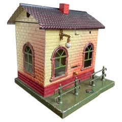 Antique Handcrafted German Railroad / Train Station Ticket Booth By Bing Bavaria