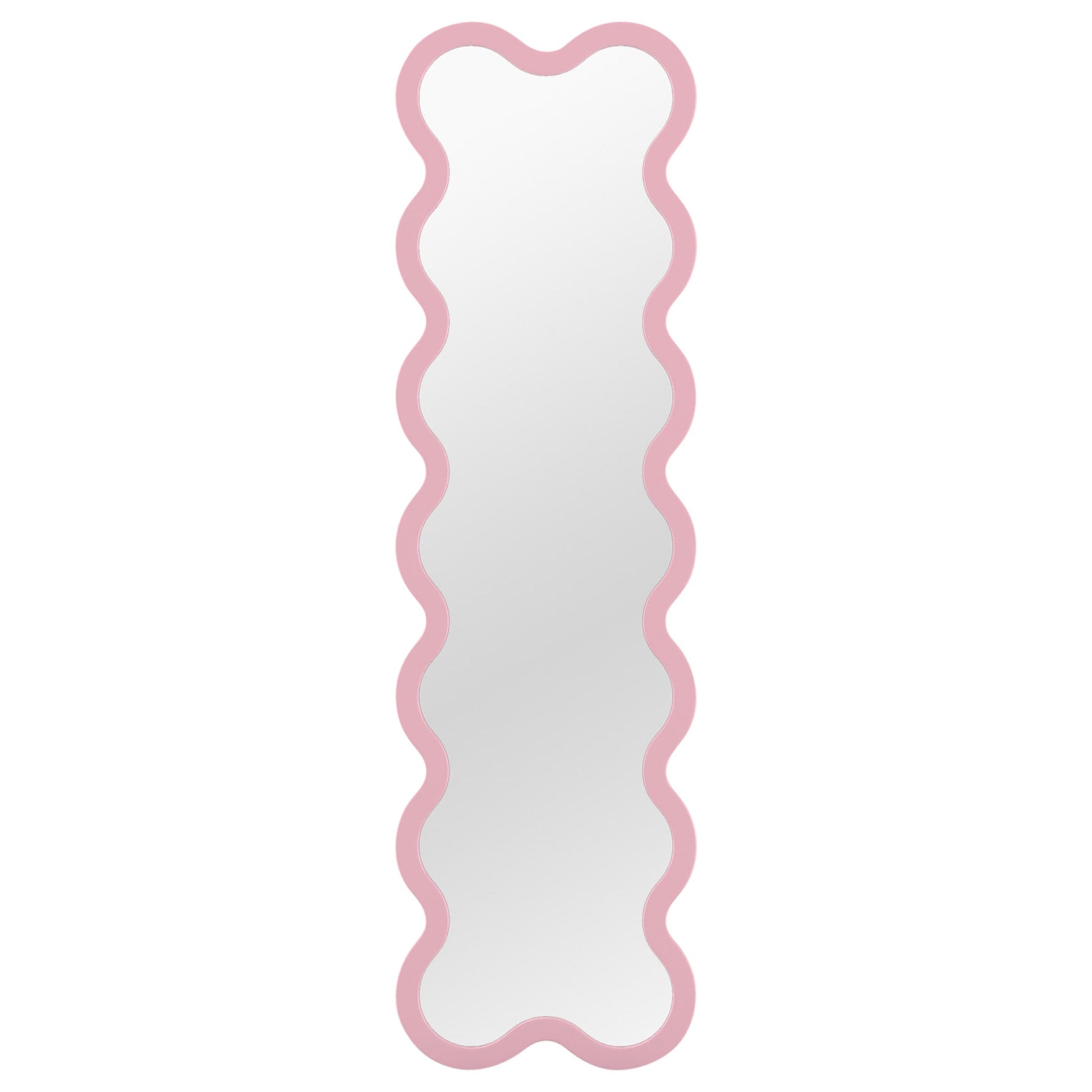 Contemporary Mirror 'Hvyli 14' by Oitoproducts, Light Pink Frame