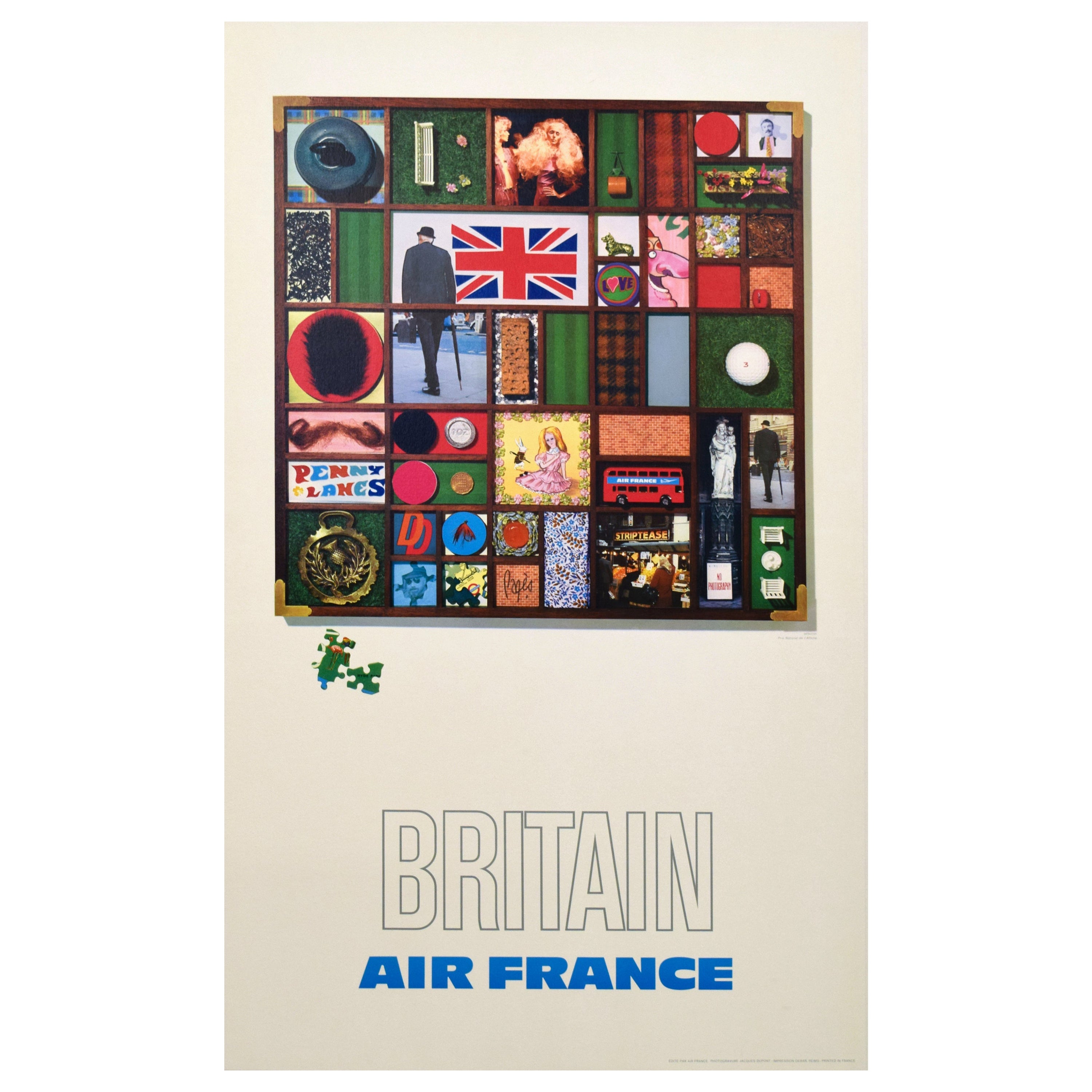 Air France Britain Poster By Raymond Pagés  For Sale
