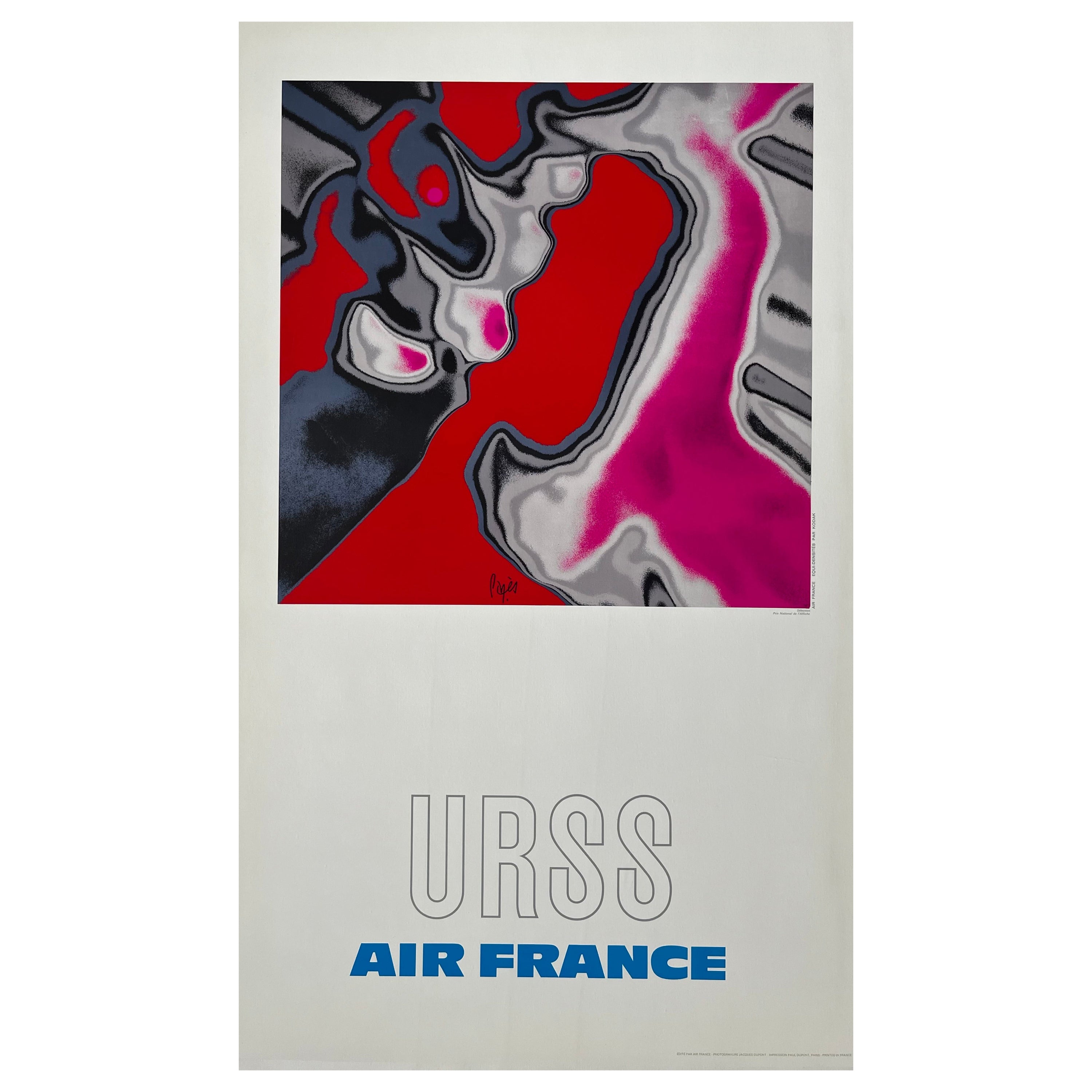 Affiche Air France Russie par Raymond Pagés  en vente