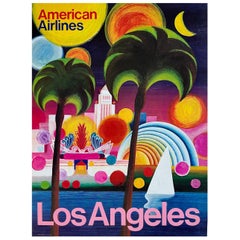 Vintage American Airlines Los Angeles Poster by Paul Degen