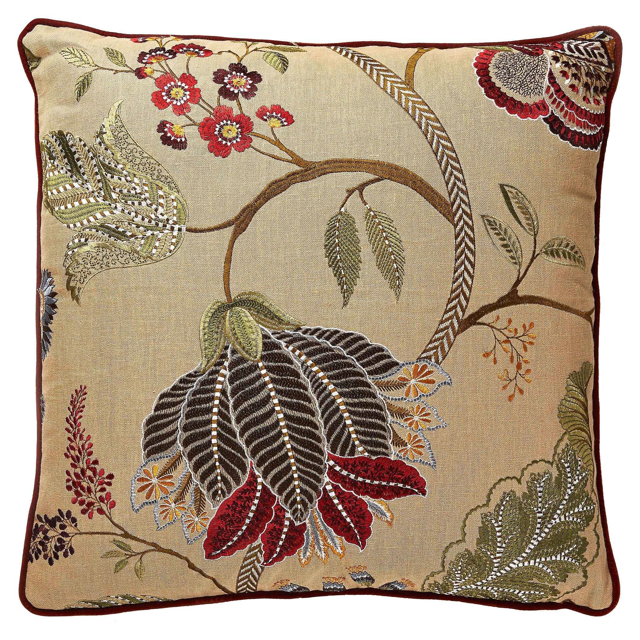 Palampore Embroidery Pillow For Sale