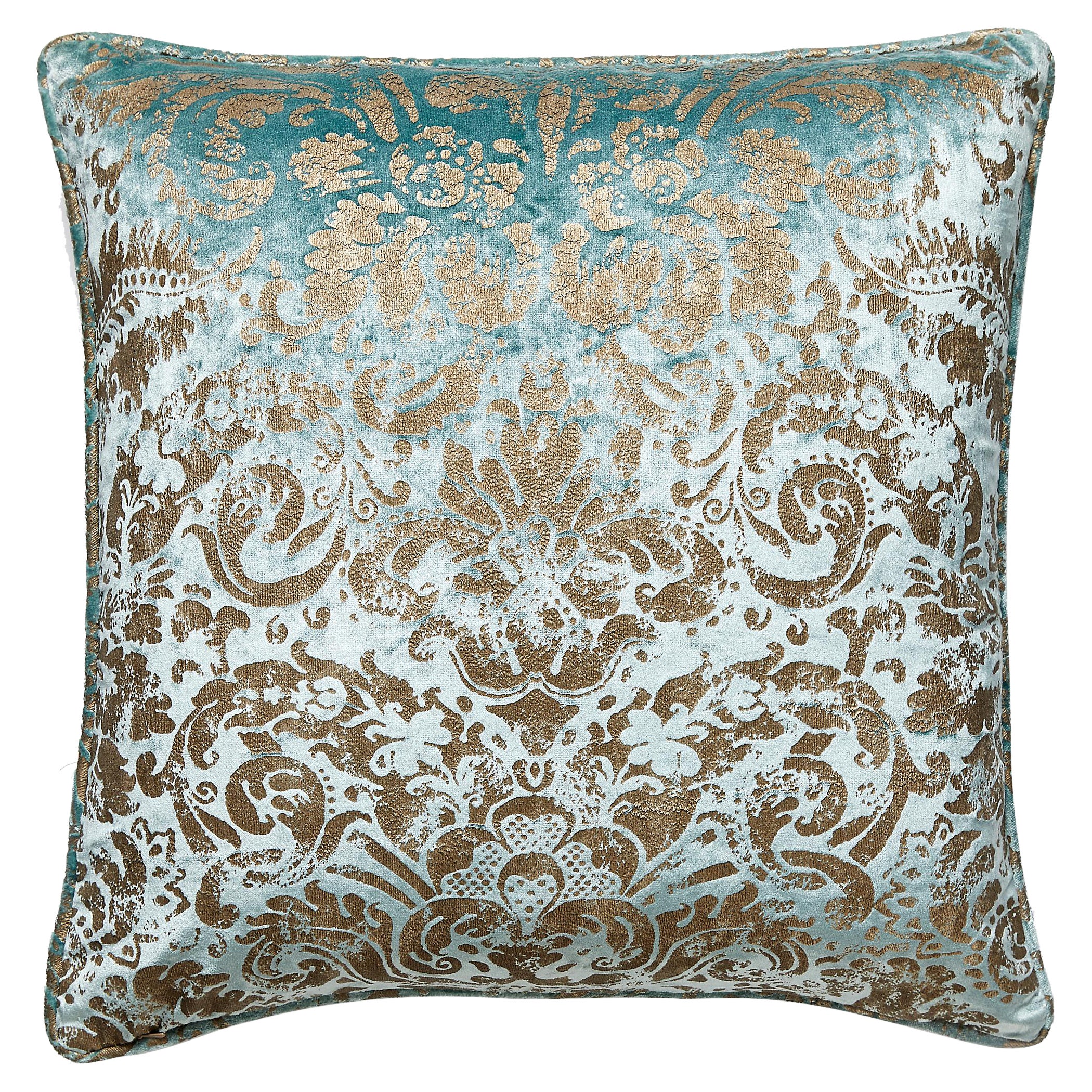 Palladio Velvet Damask Pillow For Sale