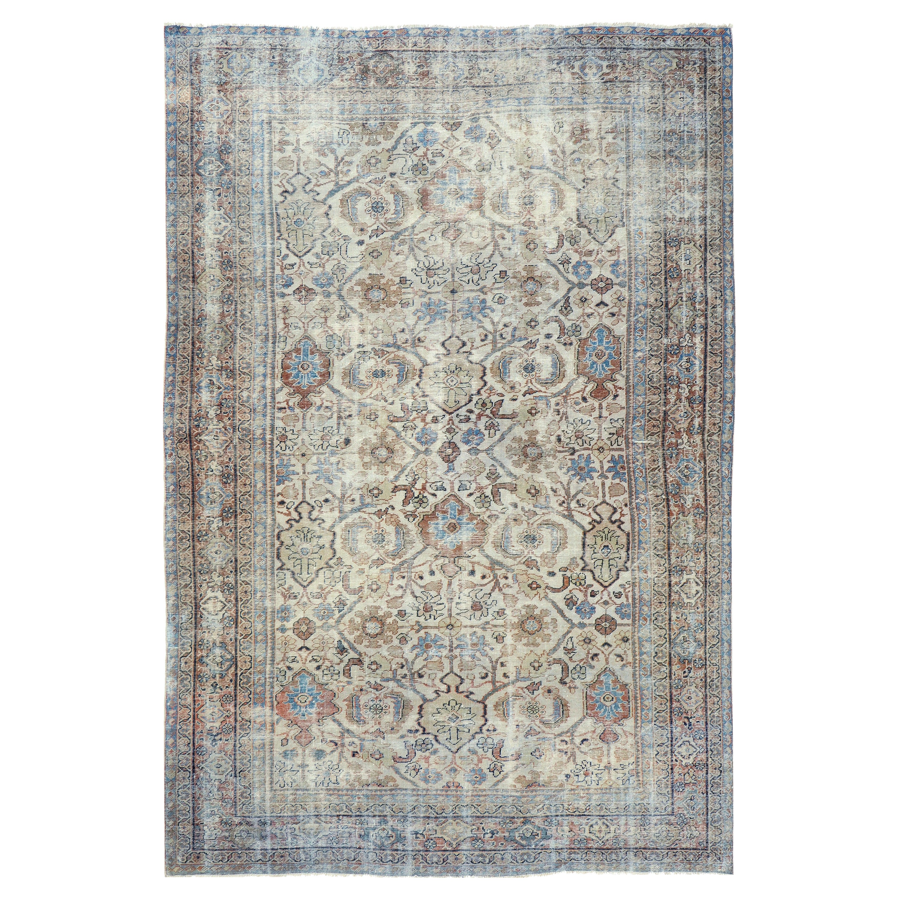 Antique Persian Mahal Distressed Rug 26372