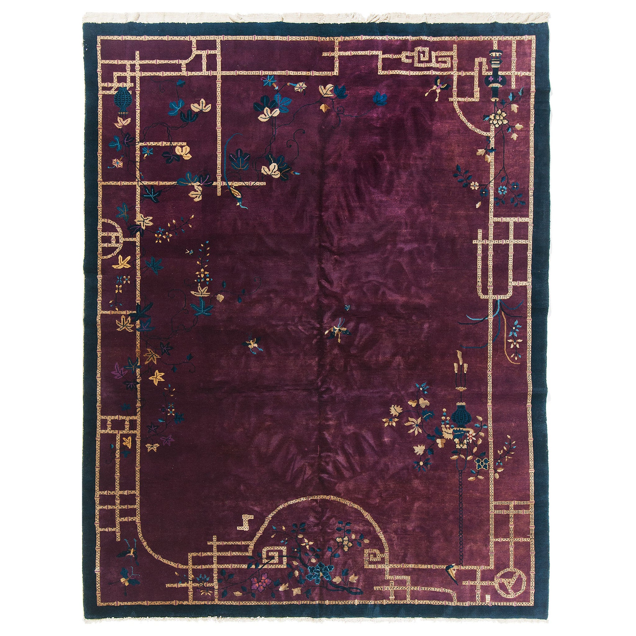 Vintage Art Deco Chinese Rug For Sale