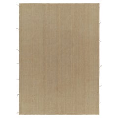 Rug & Kilim's Contemporary Kilim in Solid, Sandy Beige-Brown Panel Woven Style (Kilim contemporain en panneau tissé solide, beige et brun)