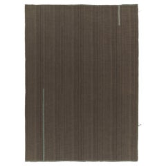 Rug & Kilim's Contemporary Kilim in Brown with Muted Stripes (Kilim contemporain en brun avec des rayures atténuées)