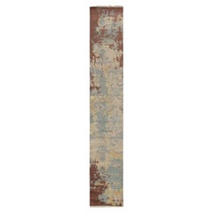 Tapis de course abstrait de Rug & Kilim à motifs Brown, White et Blue