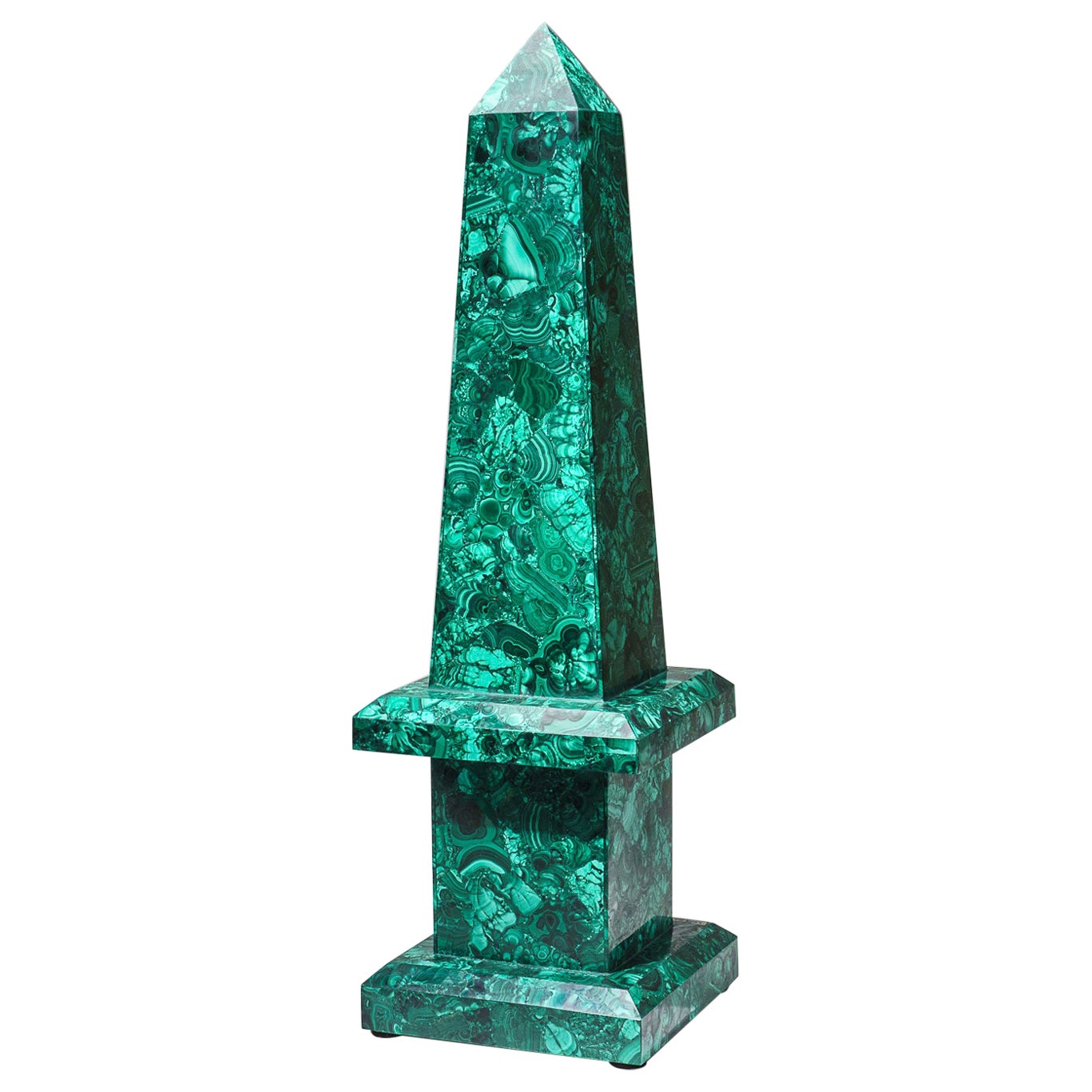 Large Genuine Polished Malachite Obelisk (16.5 lbs) For Sale
