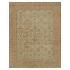 Rug & Kilim’s Classic Persian Style Rug in Beige-Brown with Pink Floral Patterns