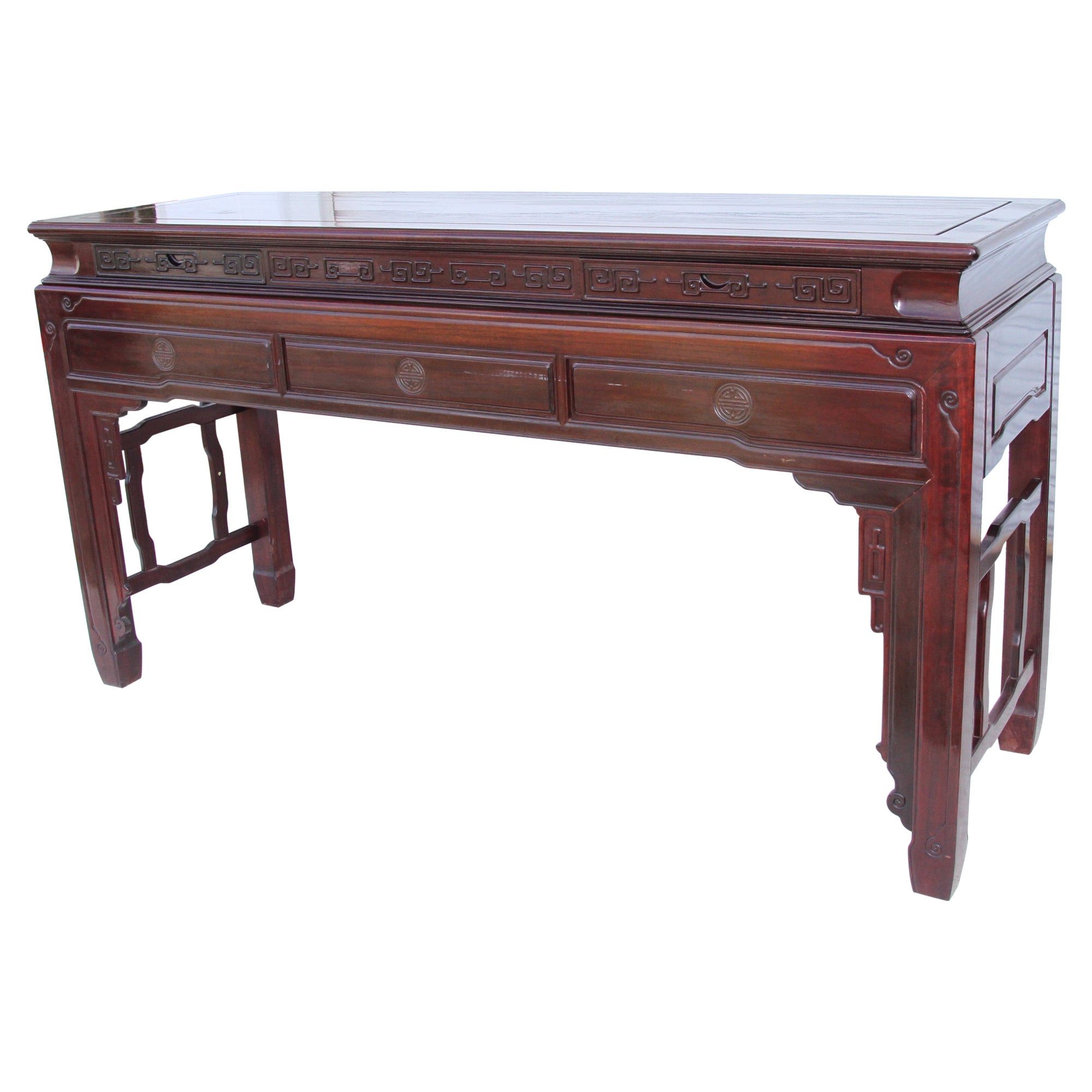 7ft Chinese Chippendale Console or Bar For Sale
