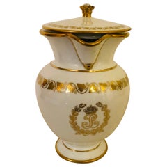 Sevres King Louis Phillippe Pitcher with Cover with gold Monogram LP From 1840s