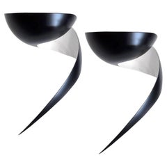 Serge Mouille - Pair of Flame Wall Sconces in Black - IN STOCK!