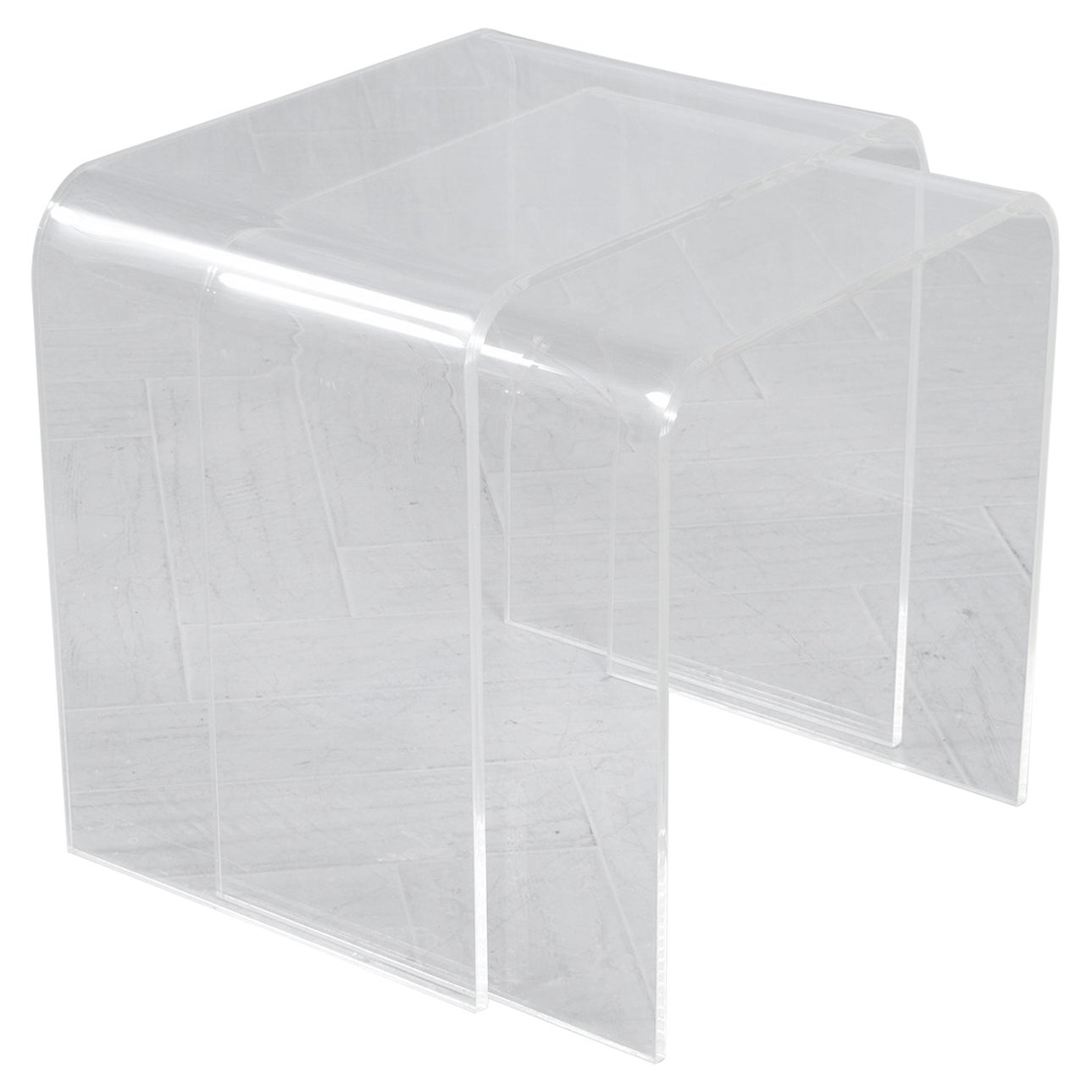 Set of Mid-Century Modern Lucite Nesting Tables For Sale