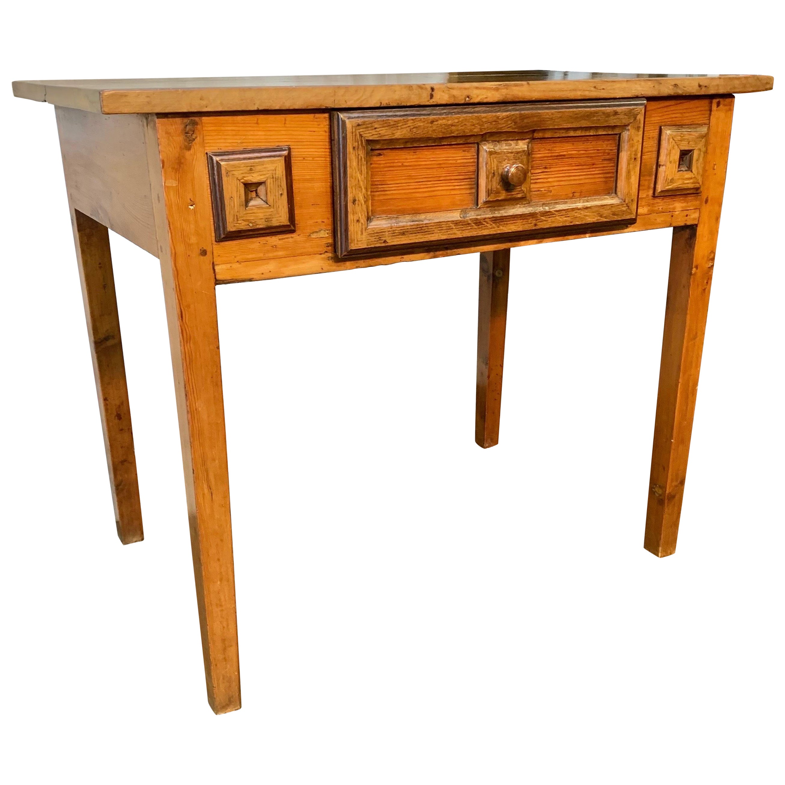 19th Century Spanish Walnut One Drawer Side Table