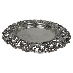 Antique Fancy Gorham American Victorian Sterling Silver Cake Plate