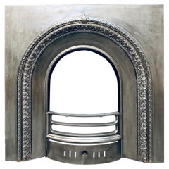 19th Century Victorian Arched Cast Iron Fireplace Insert. 