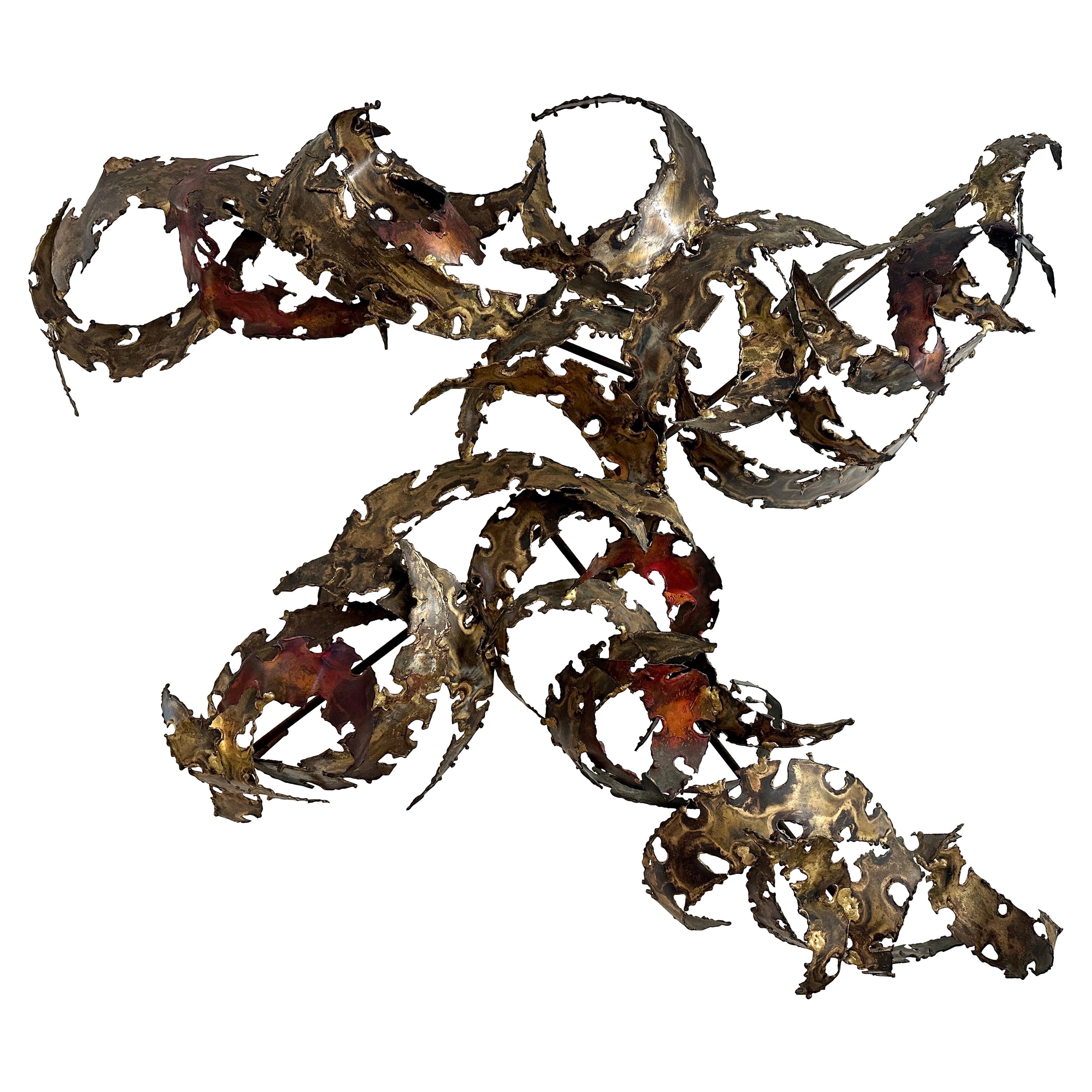 Important Oversized Silas Seandel Torch-cut Iron Wall Sculpture For Sale