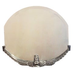 Late 20th Century Nickel - Plated French Art Deco Wall Mirror