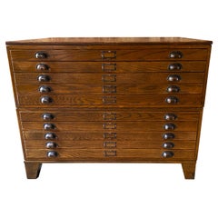 Used Oak Flat File Cabinet