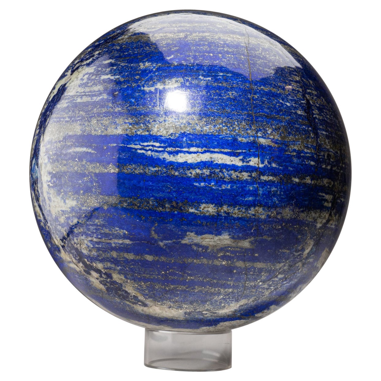 Sphère authentique en lapis-lazuli poli d'Afghanistan (12 po., 77,5 lbs)