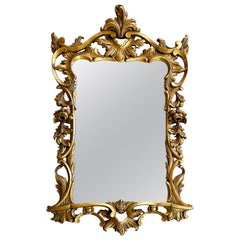 Retro Giltwood Mirror with Open Carving, Made in Spain, Ready to Hang
