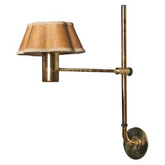 Vintage Hans-Agne Jakobsson, Wall Light, Brass, Paper, Sweden, 1970s