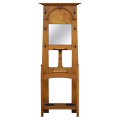 Antique Arts and Crafts Oak Hall Stand