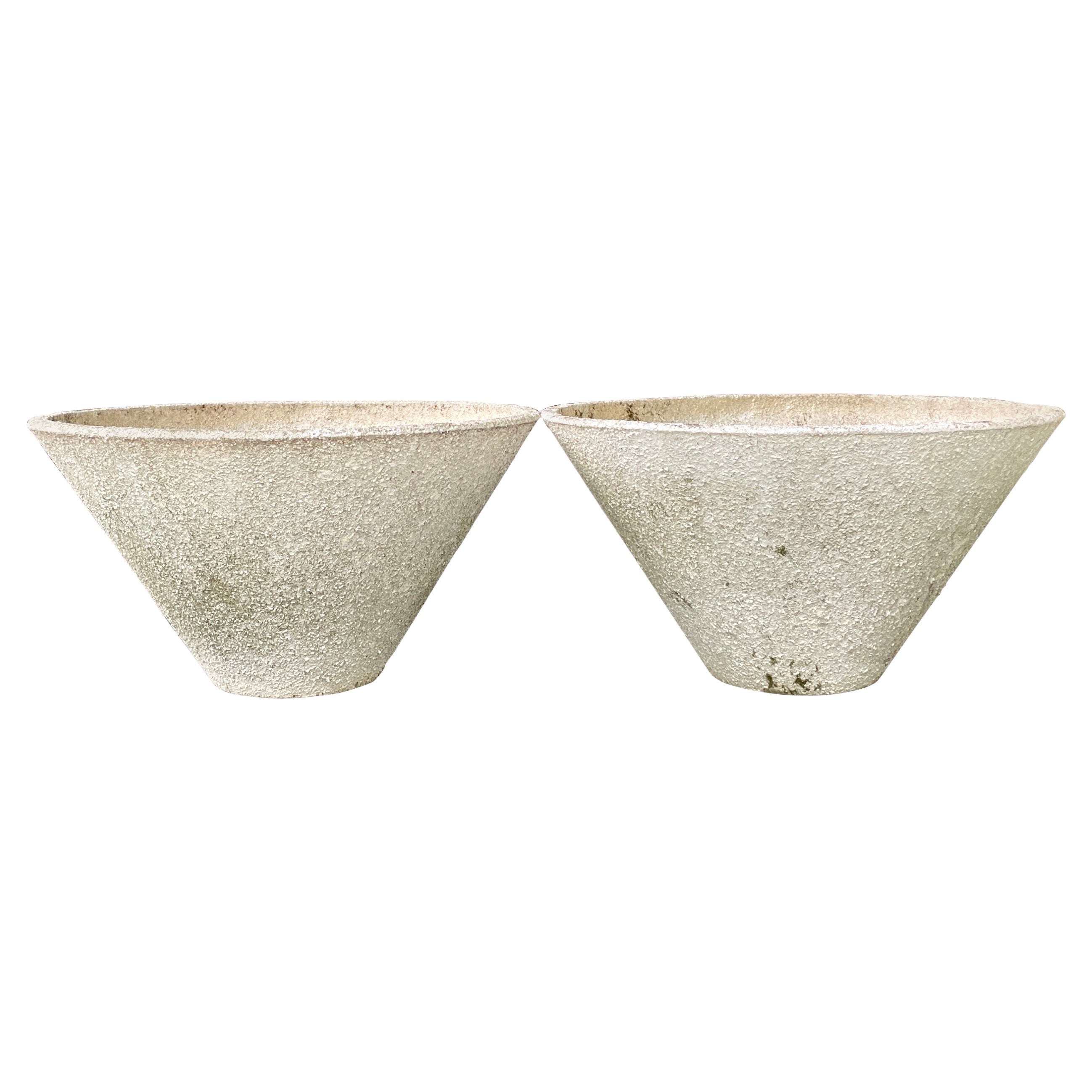 1960s Massive Coned Planters Pair by Willy Guhl for Eternit, California Style