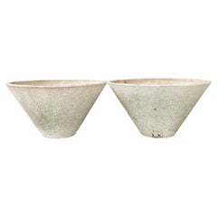 Retro 1960s Massive Coned Planters Pair by Willy Guhl for Eternit, California Style