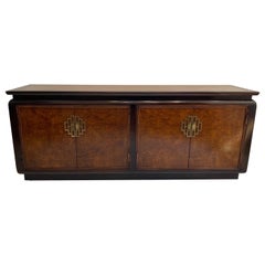 1970er Wurzelholz Messing Sideboard 1980er Chinoiserie Vintage Schubladen Raymond Sabota