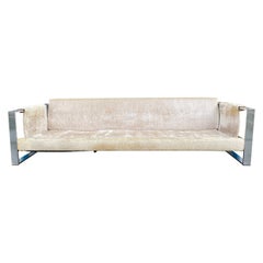 1970s Mid Century Modern Chrome Sofa Attributed to Adrian Pearsall