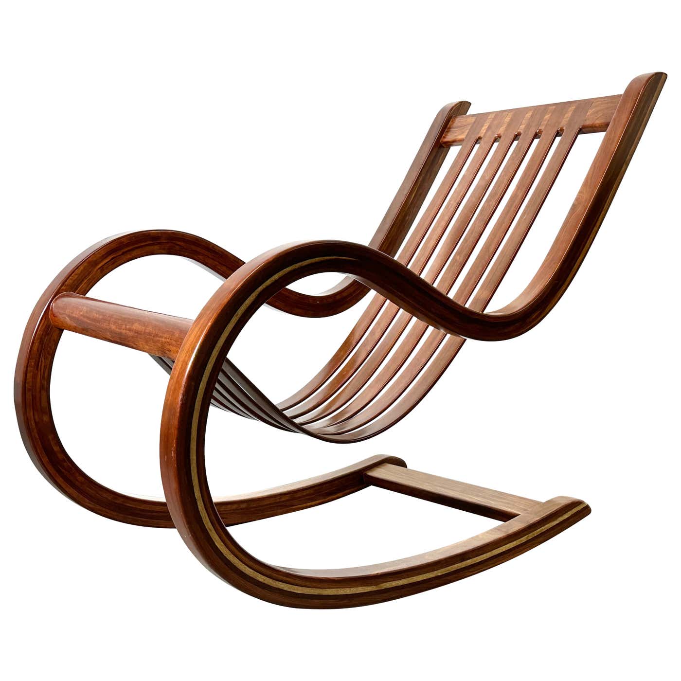 Vintage Mid Century Studio Craft Rocking Chair Mexico 1970s at 1stDibs ...
