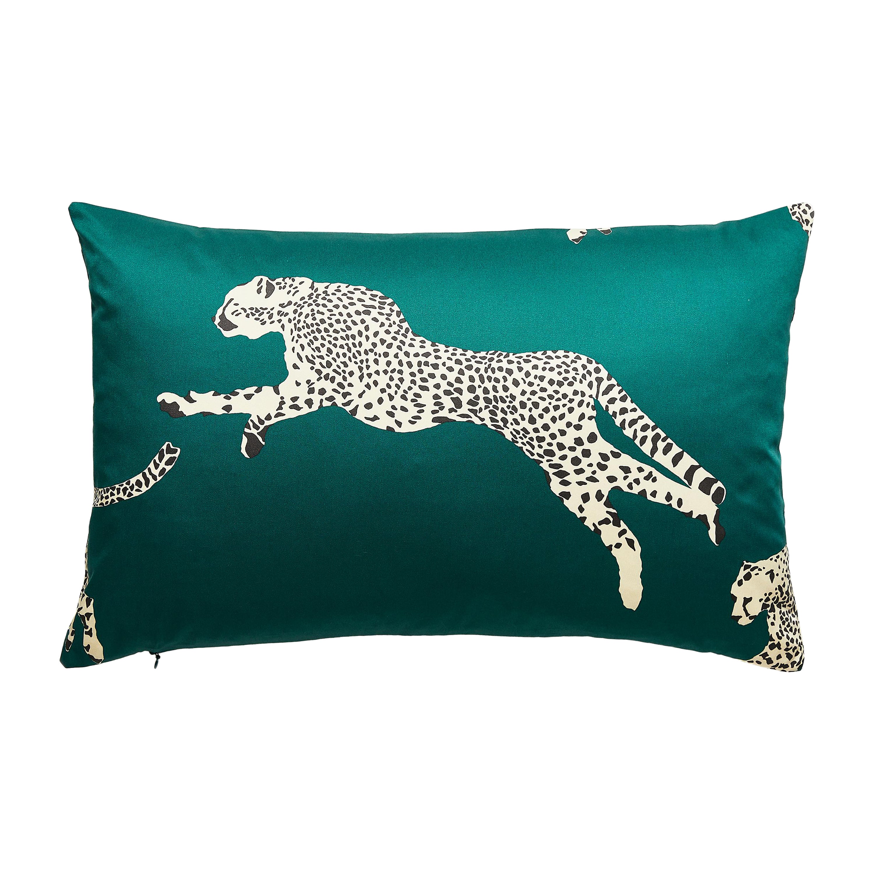 Leaping Cheetah Lumbar Pillow For Sale