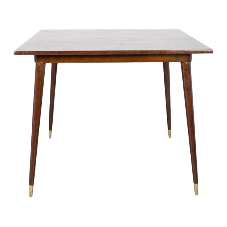 Tavolo quadrato legno e ottone  Gio Ponti per Cassina anni 50