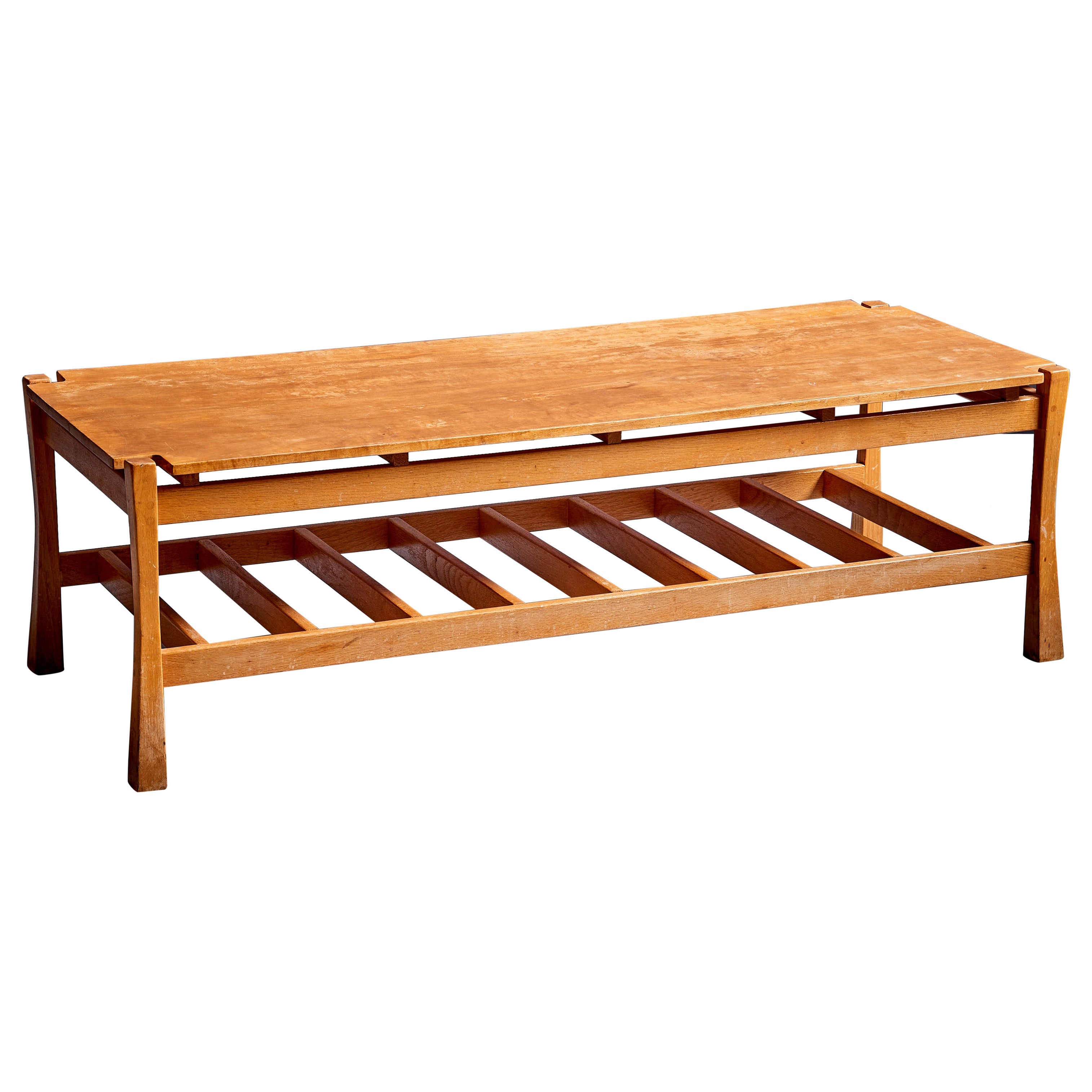 California Studio Craft rectangular Oak Coffee Table, USA  For Sale