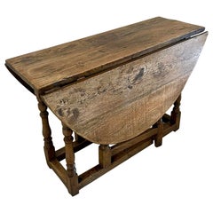 Ancienne table à abattant en chêne de qualité victorienne 