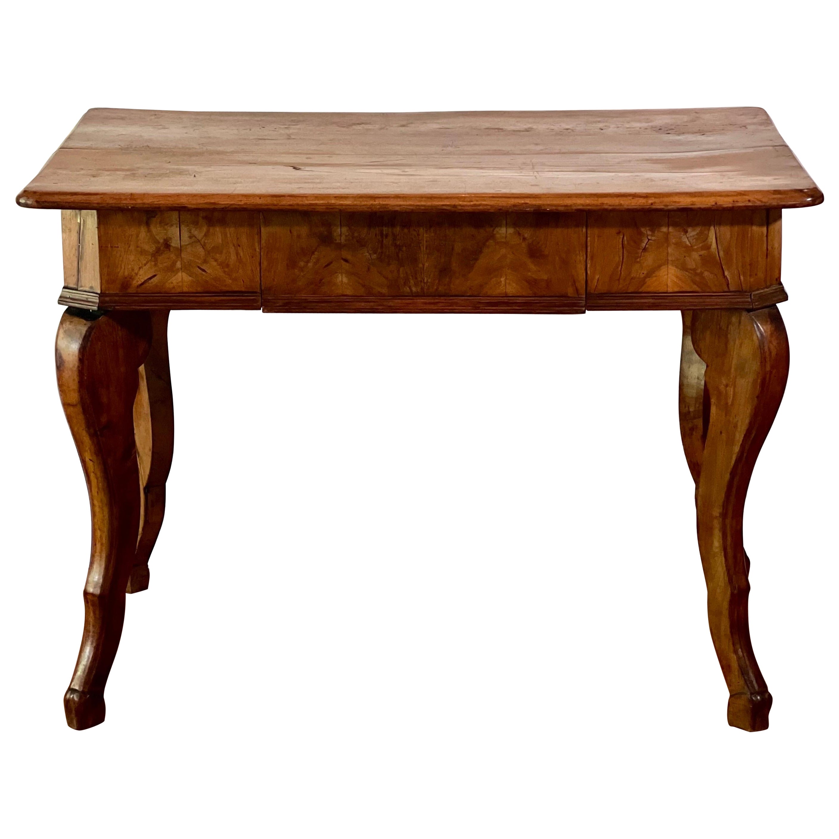 19th Century Country French Farmhouse Walnut Work Table For Sale