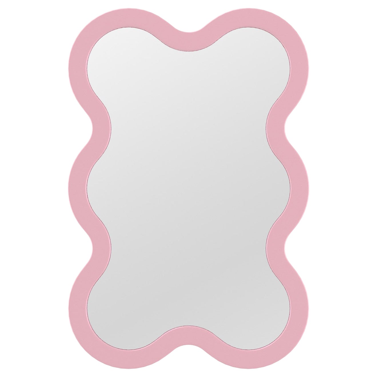 Contemporary Wall Mirror 'Hvyli 6' by Oitoproducts, Light Pink Frame For Sale