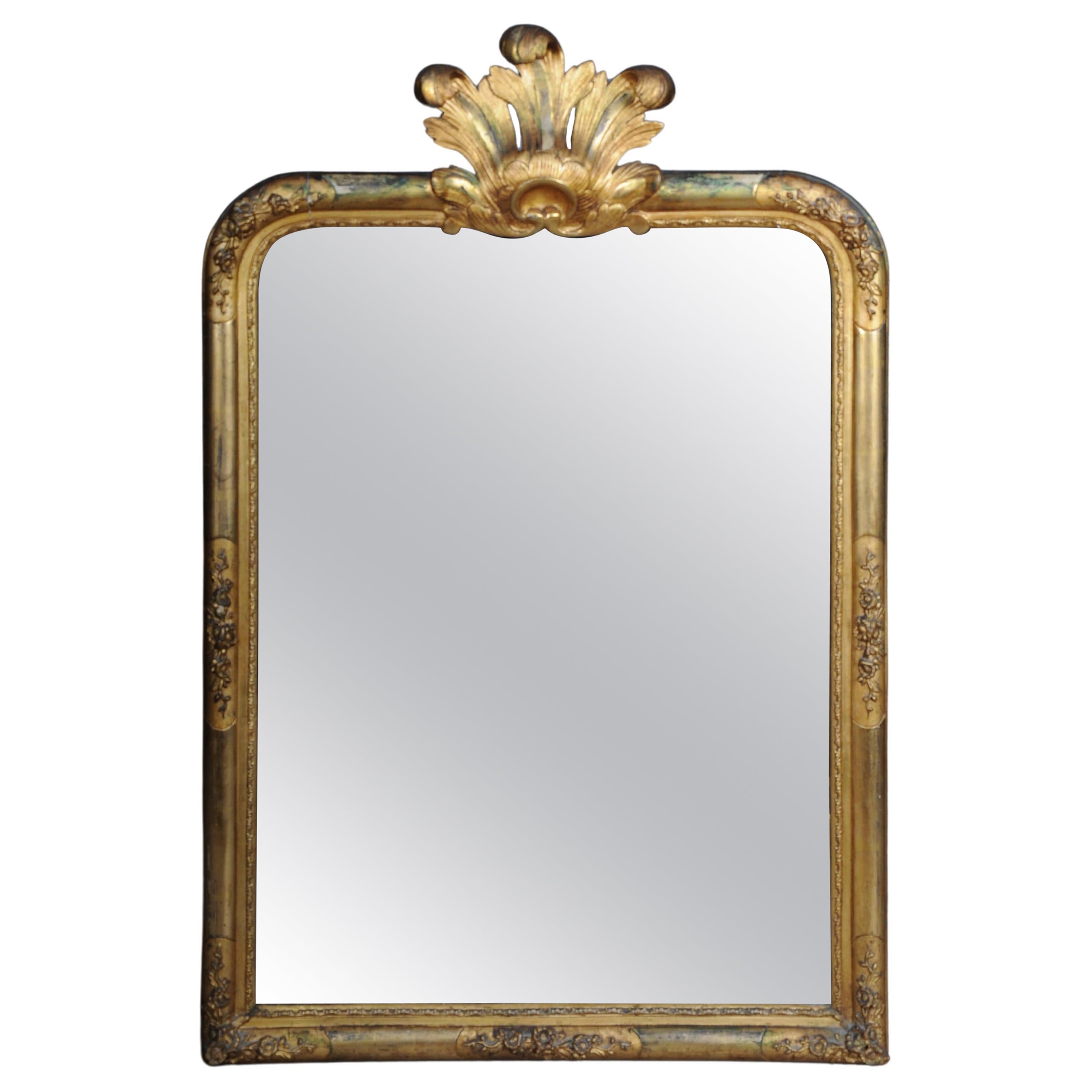 Antique gold wall mirror from 1780 For Sale