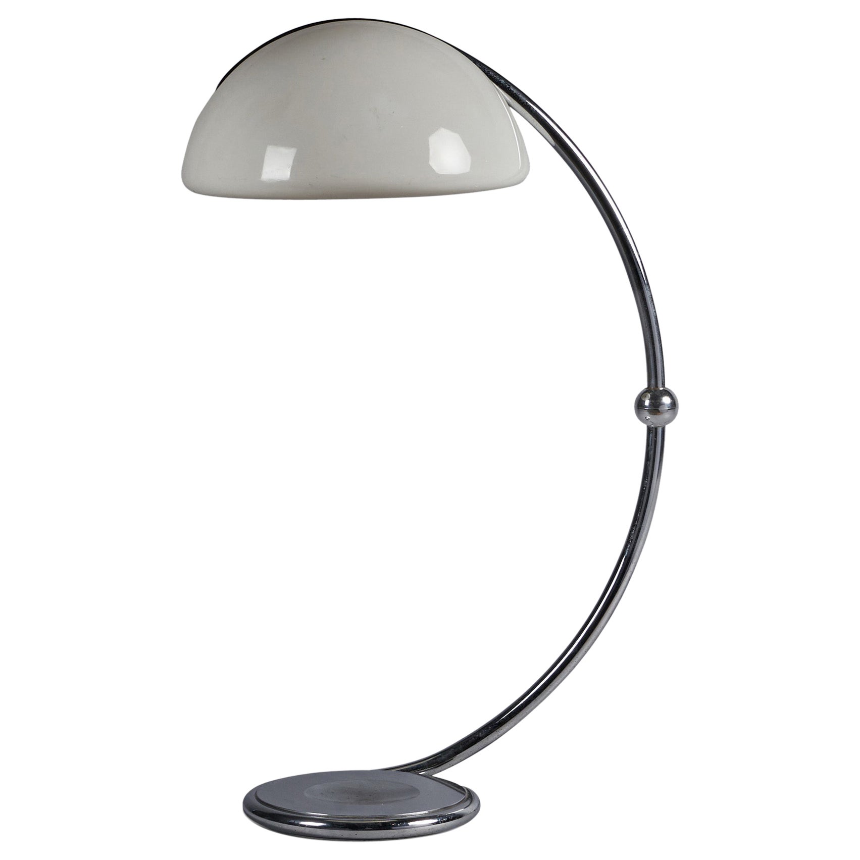 Elio Martinelli, Floor Lamp, Chrome metal, Perspex, Italy, 1960s For Sale