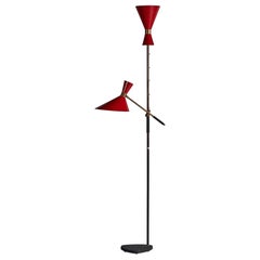 J.T. Kalmar, "Pelikan" Floor Lamp, Metal, Brass, Austria, 1950s