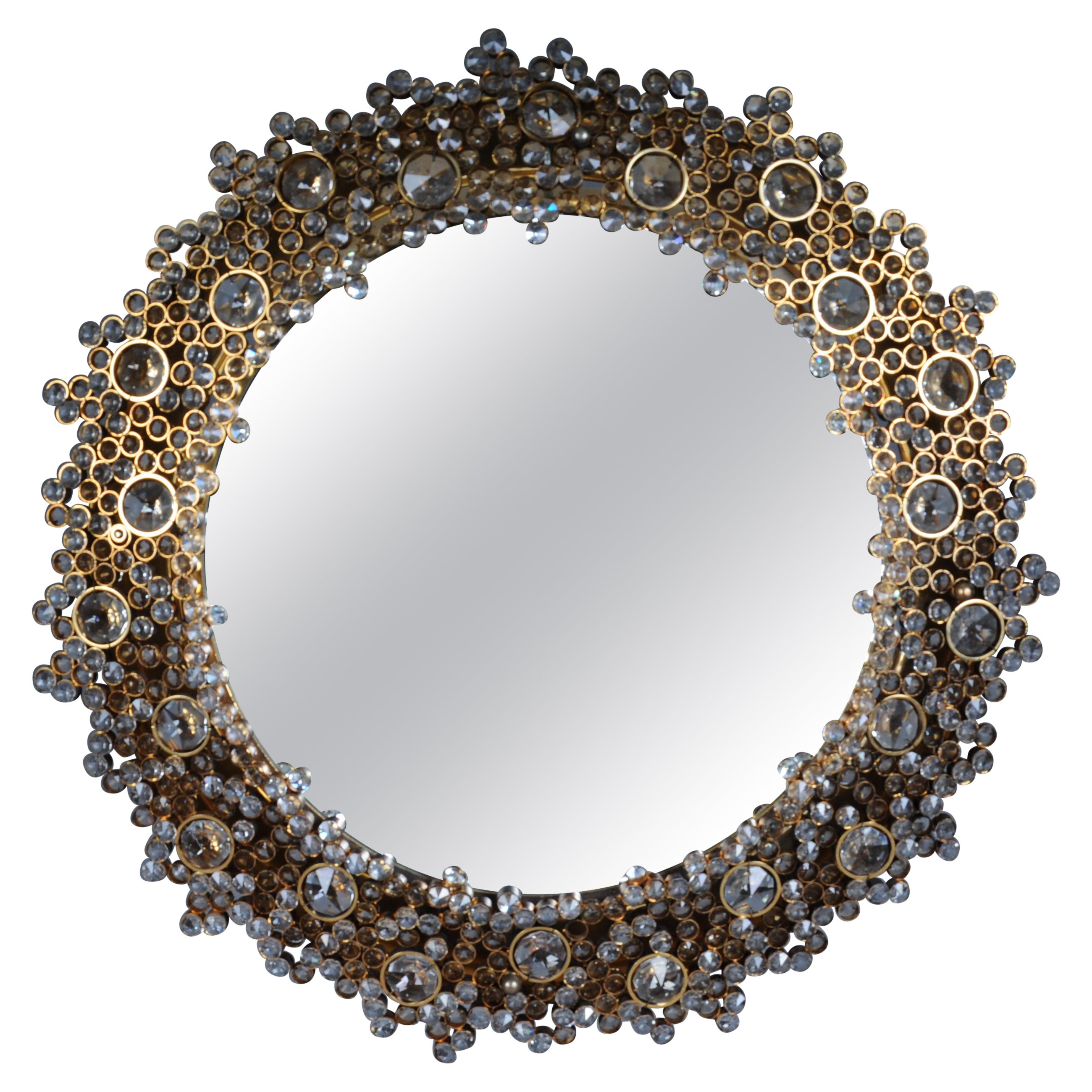 Italian Designer, Wall Mirror, Metal, Italy, 1980s For Sale at 1stDibs